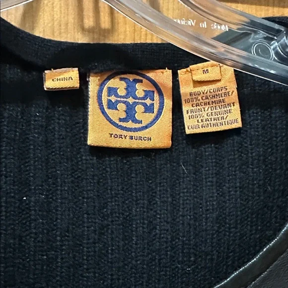 Tory Burch Black Leather and Knit Jacket - Picture 2 of 6